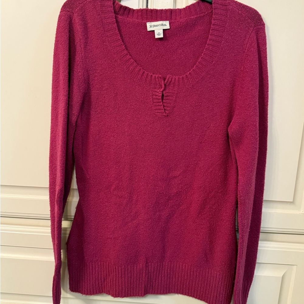 St. John's Bay Magenta Scoop Neck Sweater